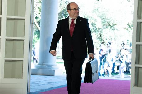 13/07/2021. The Minister for Culture and Sport, Miquel Iceta, enters the Council of Ministers building